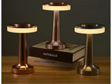 Bordslampa LED 3W dimbar 3 ljuslägen uppladdningsbar koppar 20 cm