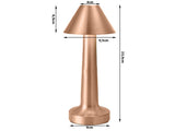Bordslampa LED uppladdningsbar touch dimbar 3 lägen koppar 23,5 cm