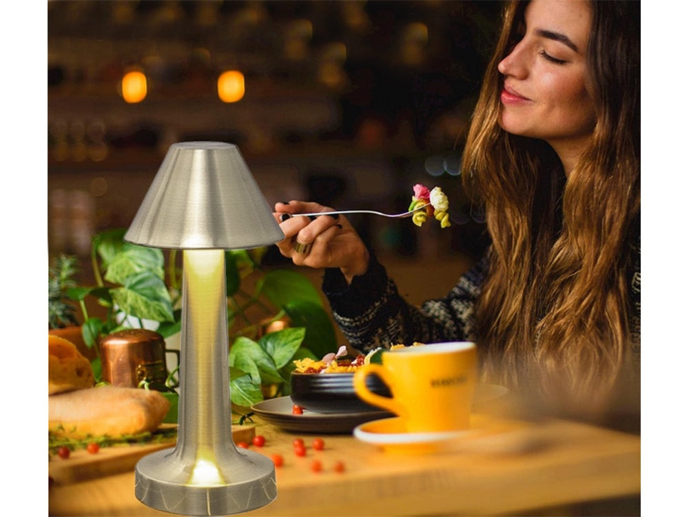 Bordslampa LED uppladdningsbar touch dimbar 3 lägen koppar 23,5 cm