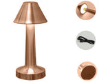 Bordslampa LED uppladdningsbar touch dimbar 3 lägen koppar 23,5 cm
