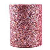Borsthållare i plast glittrig rosa 9x7x7 cm för makeupborstar