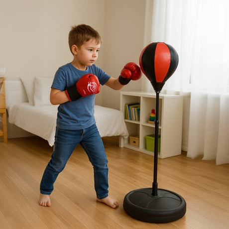 Boxningsset barn med boxningssäck, punchball & handskar, 70-104 cm