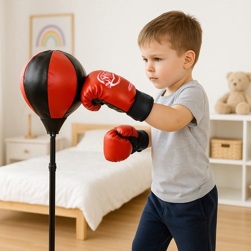 Boxningsset barn med boxningssäck, punchball & handskar, 70-104 cm
