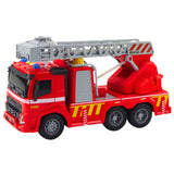 Brandbil leksak 1:16 med stege, vattenstråle, ljus & ljud inkl batterier