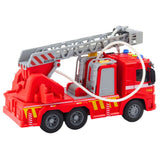 Brandbil leksak 1:16 med stege, vattenstråle, ljus & ljud inkl batterier