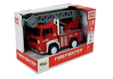 Brandbil leksak 21 cm med ljud/ljus friktionsdrift skala 1:20