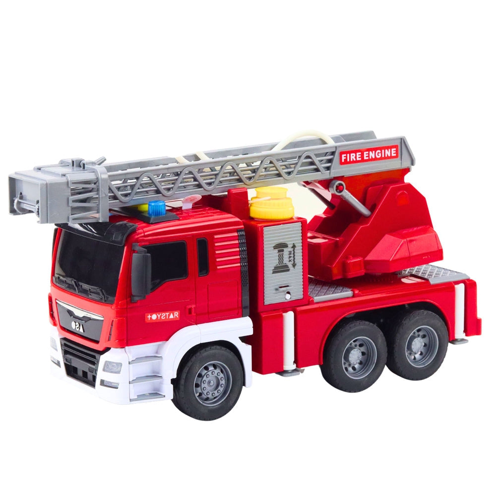 Brandbil leksak 32 cm med vattenpump, ljus/ljud och friktionsdrift