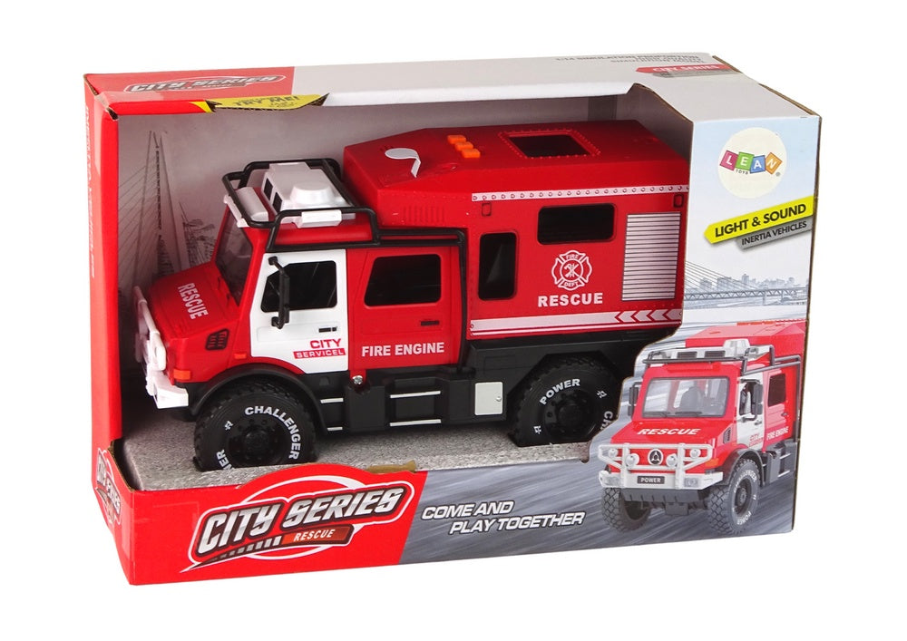 Brandbil off-road leksaksbil 1:14 med ljus och ljud 24 cm 3+ år