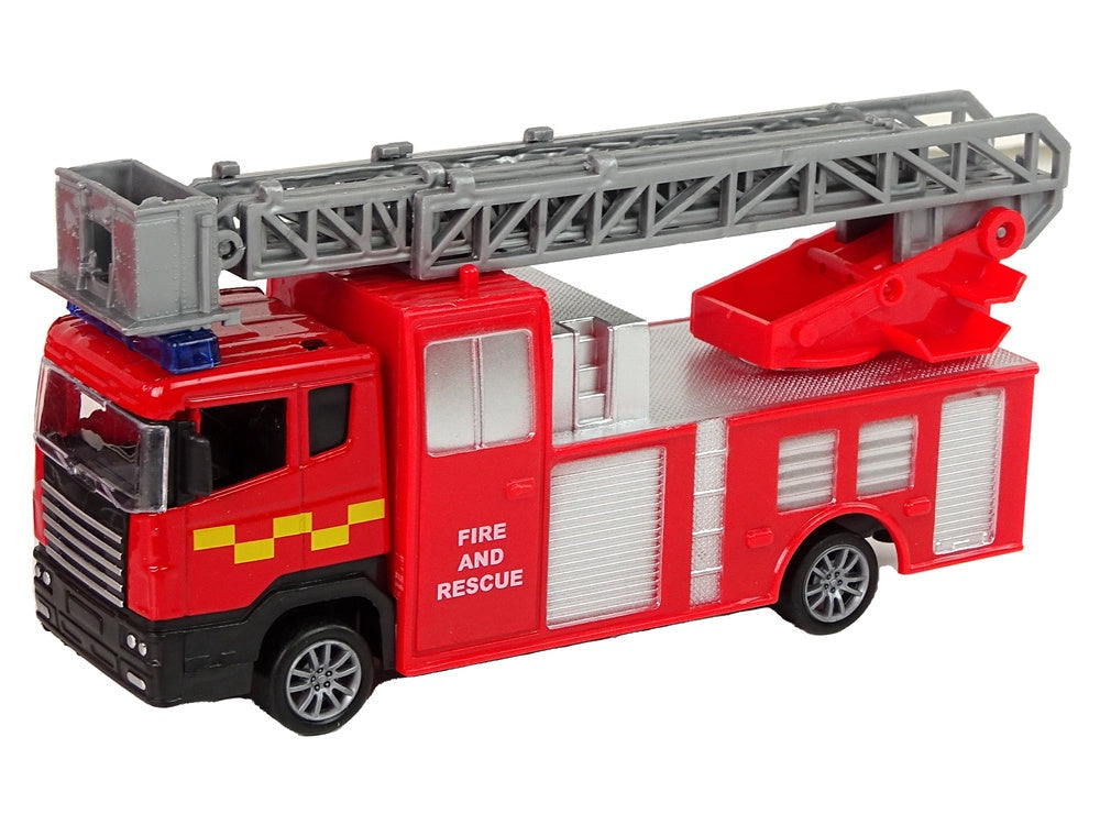 Brandfordon leksaksset 3 delar med stegbil, jeep & motorbåt med trailer