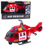 Brandhelikopter leksak 21,5 cm med ljus/ljud, rotor och kran
