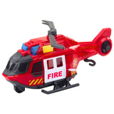 Brandhelikopter leksak 21,5 cm med ljus/ljud, rotor och kran