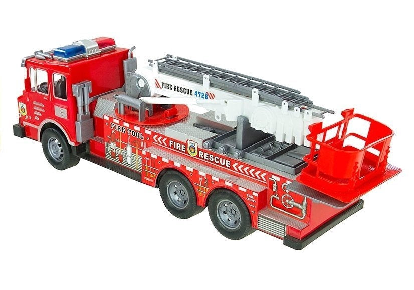 Brandmansset med stor brandbil 49 cm, hjälm, ATV, 2 figurer & tillbehör