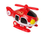 Brandstation leksaksset med brandbil, helikopter & motorcykel ljud 3+