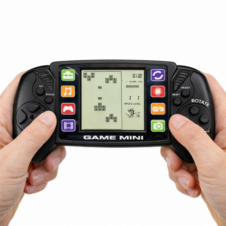 Bärbar Tetris spelkonsol med LCD-skärm, svart, 2x AA