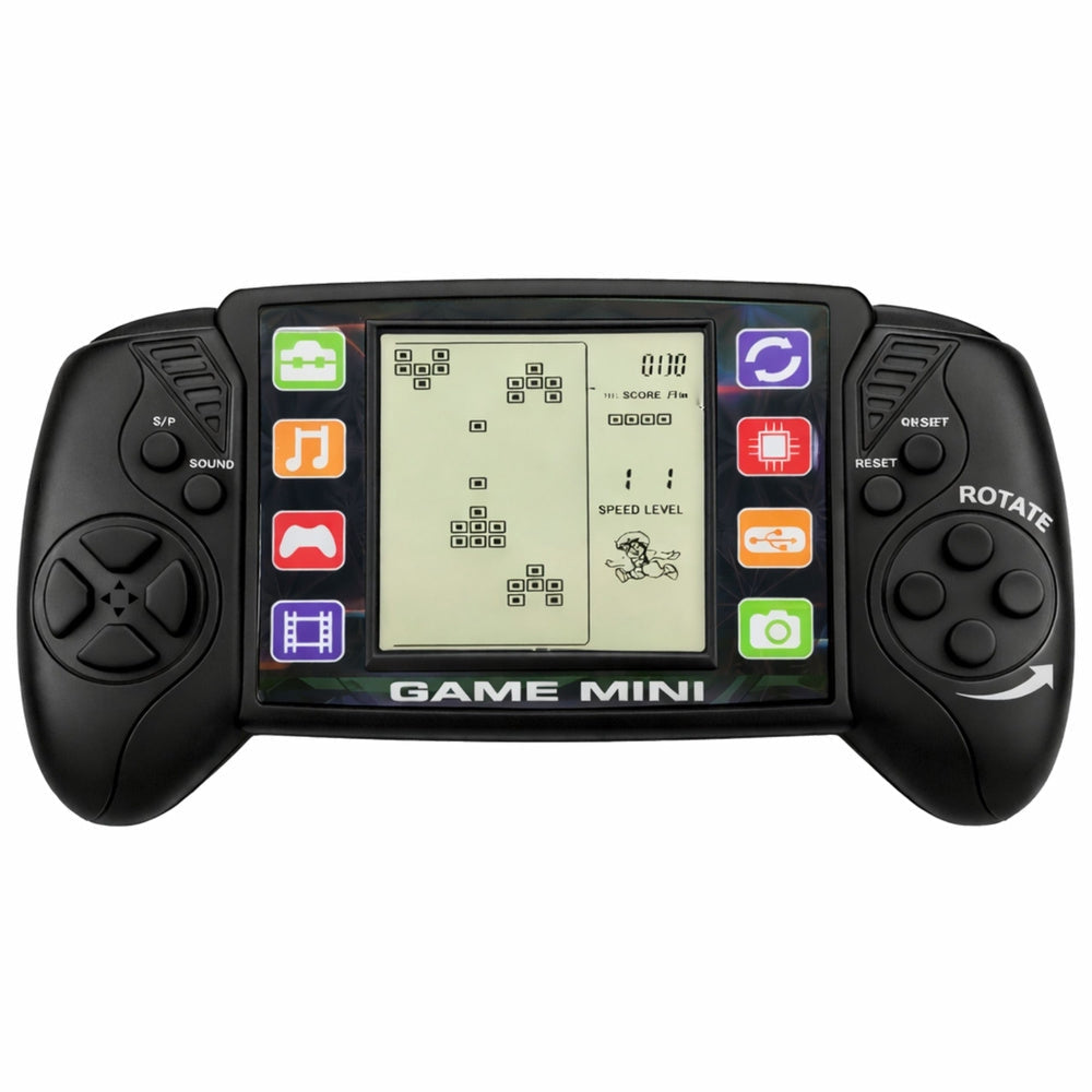 Bärbar Tetris spelkonsol med LCD-skärm, svart, 2x AA