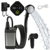 Bärbar campingdusch 6000mAh med pump 2 m slang USB-C 90–120 min