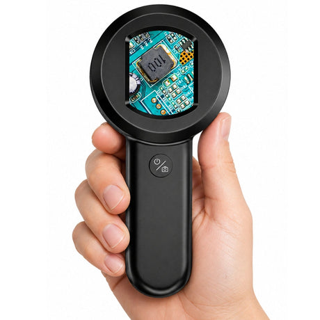 Bärbart digitalmikroskop 100x med IPS-skärm, USB-C, 8 LED
