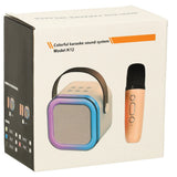 Bärbart karaoke-set Bluetooth-högtalare 6W + mikrofon rosa