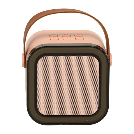 Bärbart karaoke-set Bluetooth-högtalare 6W + mikrofon rosa
