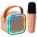 Bärbart karaoke-set Bluetooth-högtalare 6W + mikrofon rosa