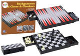 Brädspel 3-i-1 schack dam backgammon med förvaringslådor 25 cm