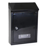 Brevlåda väggmontering låsbar svart 26,5x18,5x6,5 cm 2 nycklar