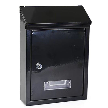 Brevlåda väggmontering låsbar svart 26,5x18,5x6,5 cm 2 nycklar