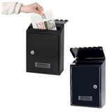 Brevlåda väggmontering låsbar svart 26,5x18,5x6,5 cm 2 nycklar
