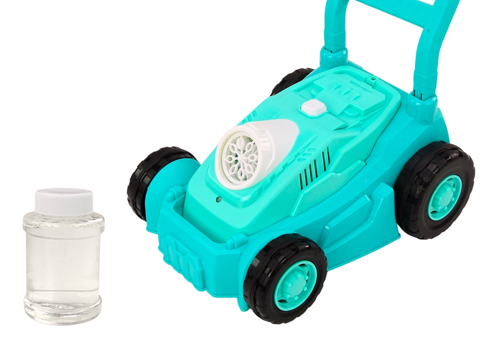 Bubbelmaskin leksak gräsklippare blå, batteridriven 47 cm