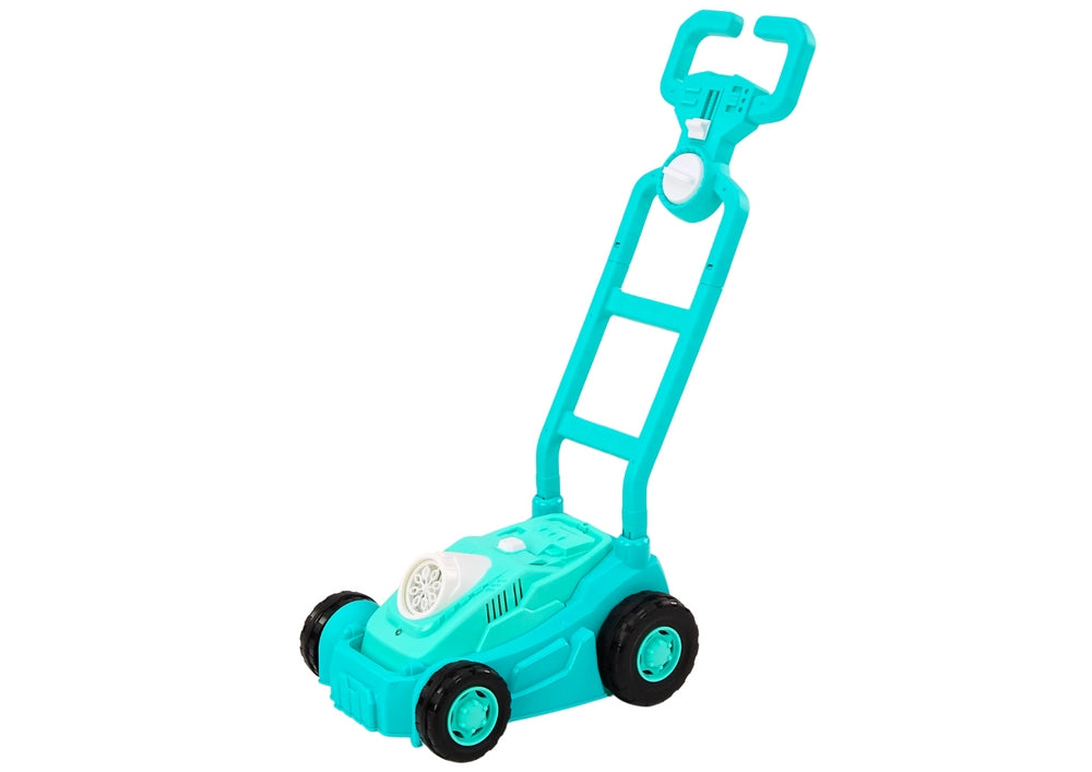 Bubbelmaskin leksak gräsklippare blå, batteridriven 47 cm