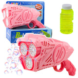 Bubbelpistol med LED-ljus rosa, inkl bubbelvätska, 6x AA (ej ingår)