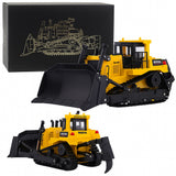 Bulldozer med grävmaskin 1:50 modell i metall/plast, rörliga band