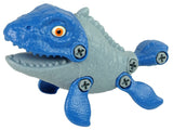 Byggbar dinosaurie Mosasaur i ägg med skruvmejsel 20 cm 3+ år