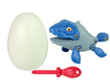 Byggbar dinosaurie Mosasaur i ägg med skruvmejsel 20 cm 3+ år