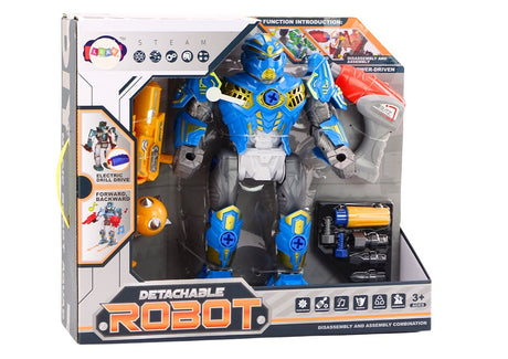 Byggbar robotleksak med borrmaskin, ljus & ljud, 36,5 cm, 3+