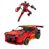 Byggblock 2-i-1 robot och GT3 sportbil 335 delar med dragback