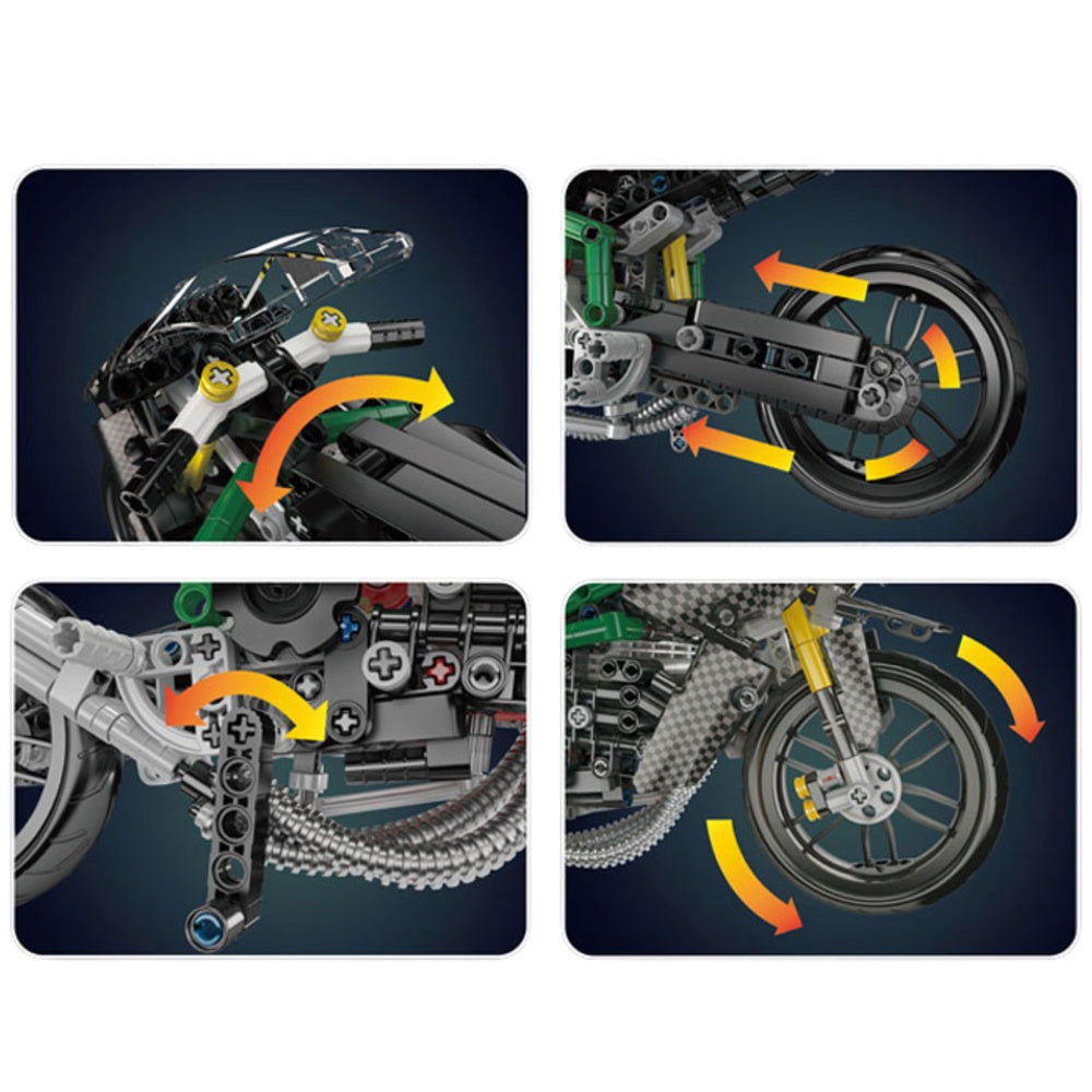 Byggblock racingmotorcykel byggset 656 delar i plast