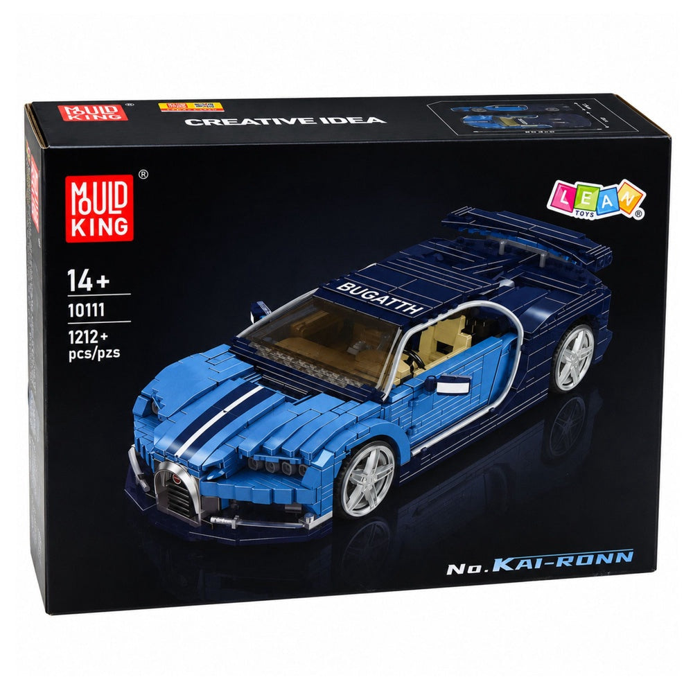 Byggblock super sportbil 1212 delar blå modell 29,8 cm