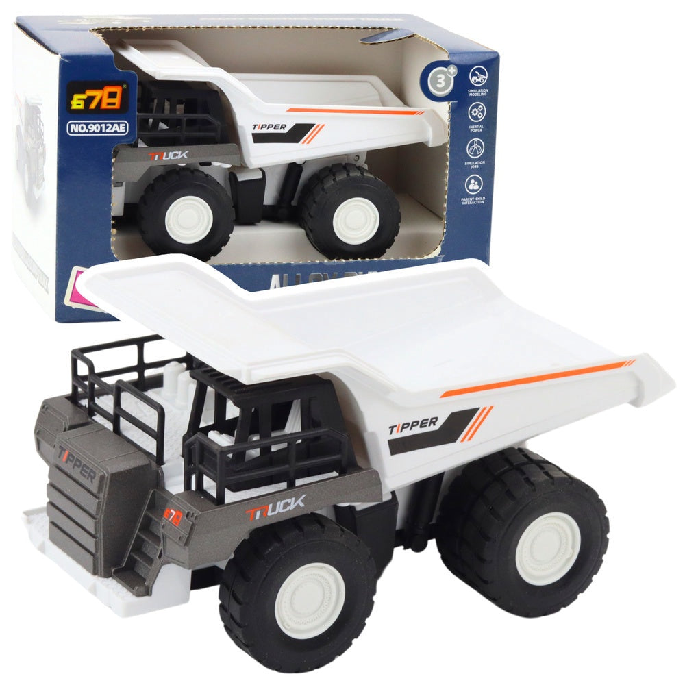 Byggdumptruck leksak med drivning och rörlig flak 14 cm plast/metall