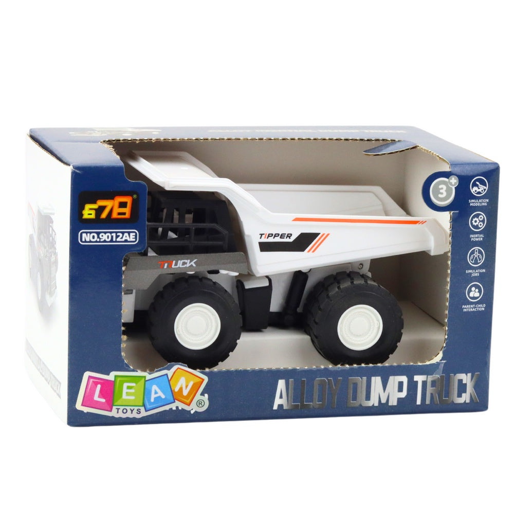 Byggdumptruck leksak med drivning och rörlig flak 14 cm plast/metall