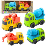 Byggfordon leksaksset 2-pack betongblandare & krokbil 10x8 cm