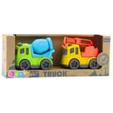 Byggfordon leksaksset 2-pack betongblandare & krokbil 10x8 cm