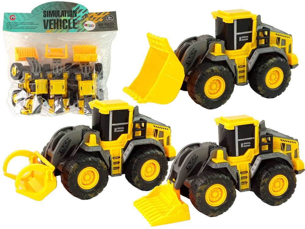 Byggfordon leksaksset 3-pack 17 cm friktionsdrift från 3 år