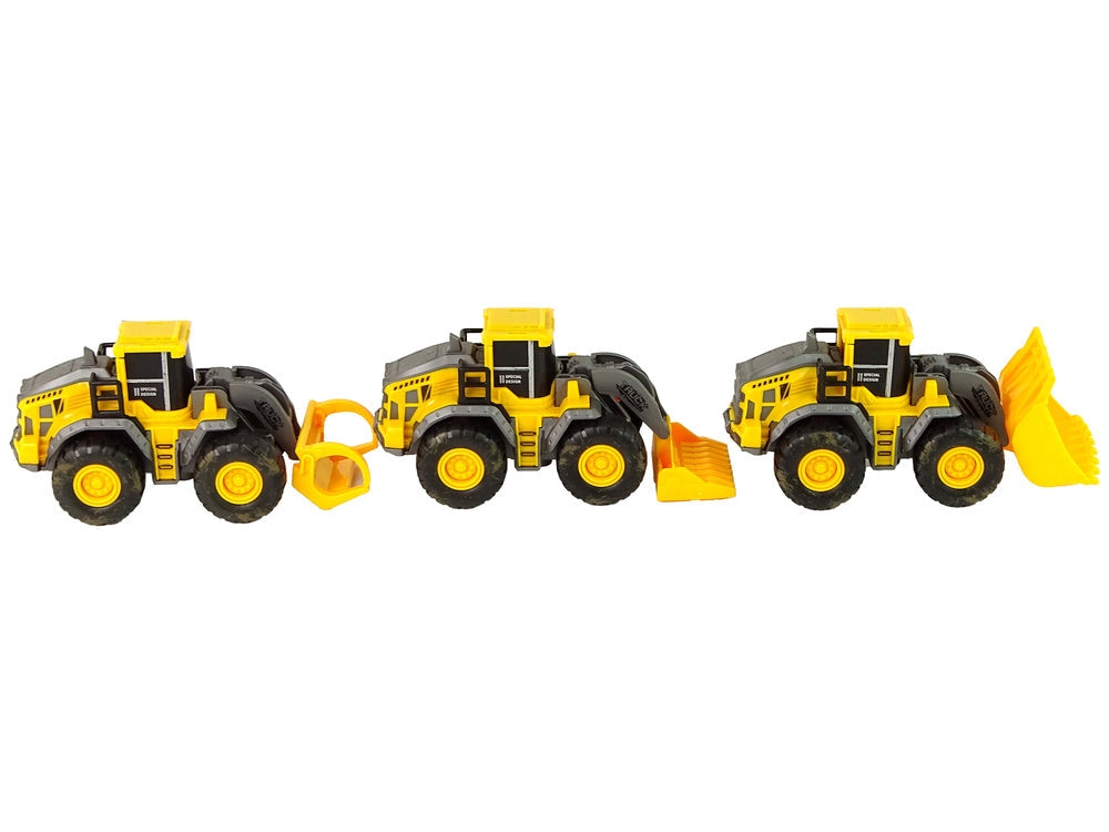 Byggfordon leksaksset 3-pack 17 cm friktionsdrift från 3 år