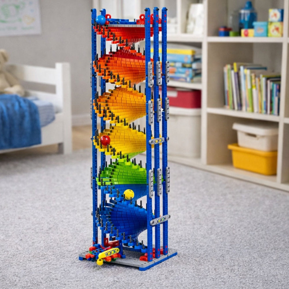 Byggklossar marmorbana set 550 delar med 8 kulor push-fit 3+ år