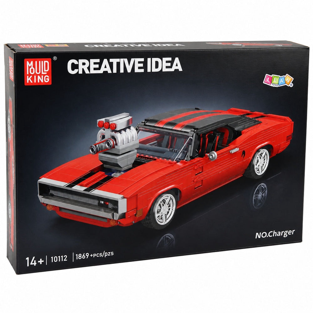 Byggklossar sportbil Charger 1869 delar ABS-plast röd modellbil