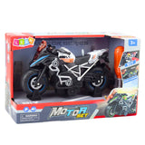 Byggleksak racingmotorcykel 20 cm med skruvmejsel, ljus/ljud