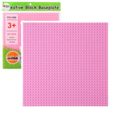 Byggplatta 25,5x25,5 cm rosa, kompatibel med byggklossar