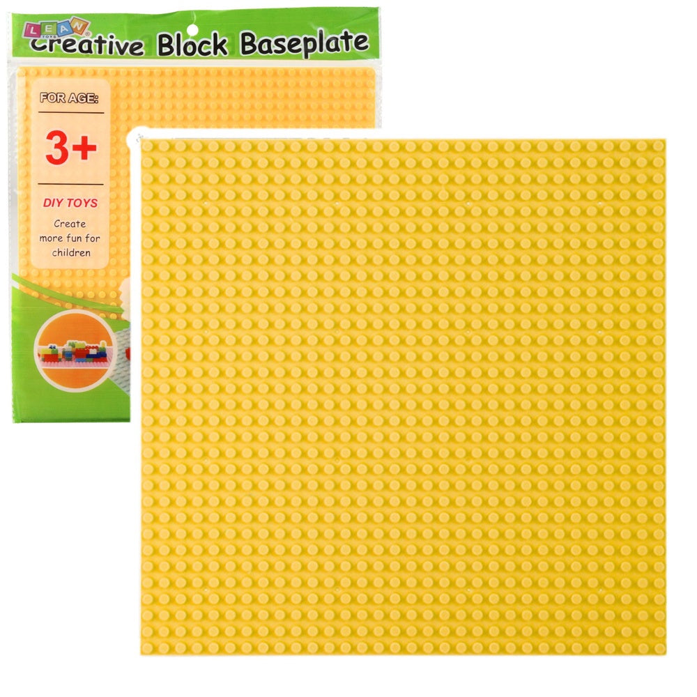 Byggplatta med nubb 25,5x25,5 cm i plast kompatibel med byggklossar