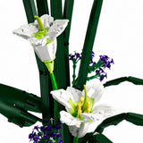Byggsats blomkruka vita liljor 1513 delar byggblock 63 x 43,3 cm